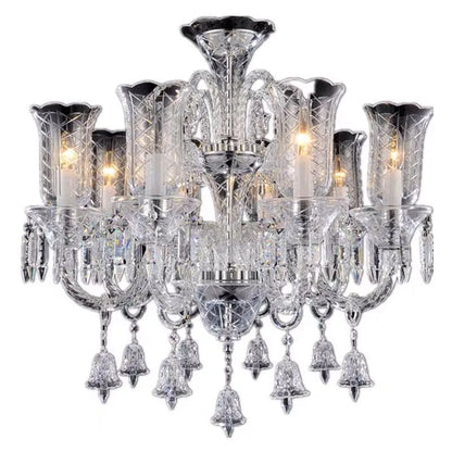 Lustre bougie minimaliste en cristal pour salon et chambre à coucher