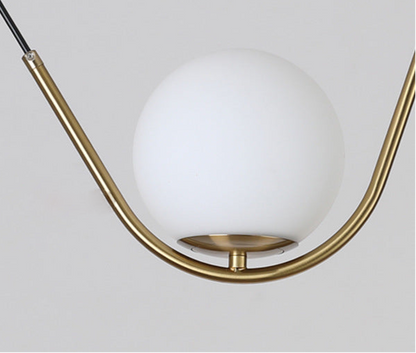 Suspension Orbe en Laiton et Verre Givré Élodie, Luminaire de Plafond Luxueux
