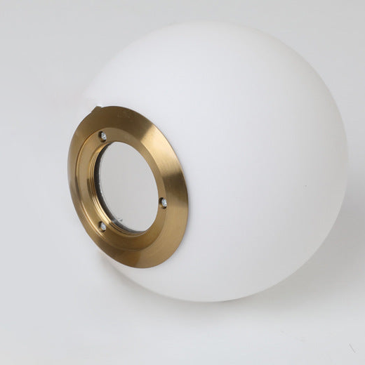 Suspension Orbe en Laiton et Verre Givré Élodie, Luminaire de Plafond Luxueux