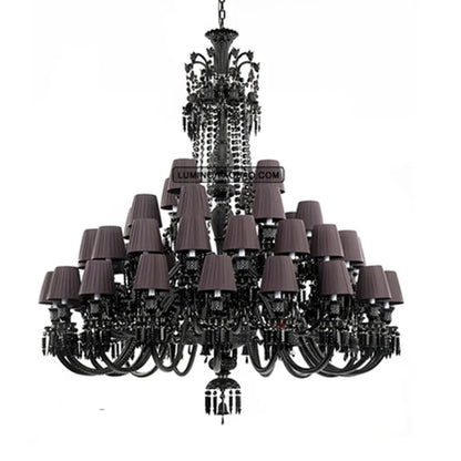 Lustre bougie cristal noir pour salon et restaurant
