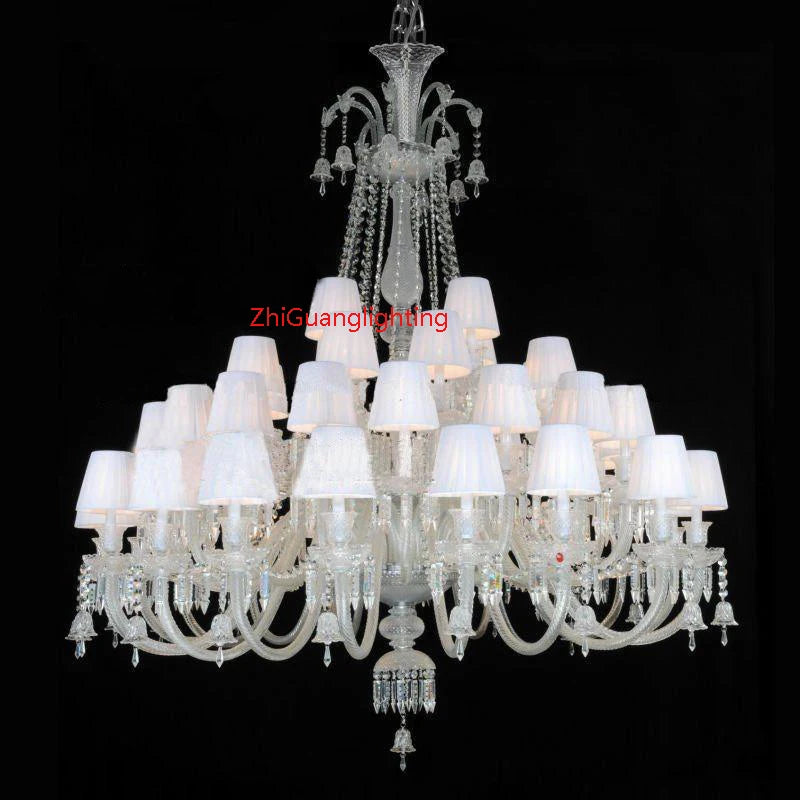 Lustre bougie cristal noir pour salon et restaurant