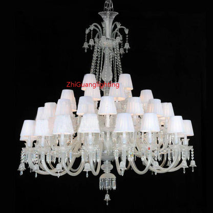 Lustre bougie cristal noir pour salon et restaurant