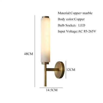 Juliette Copper & Marble Pillar Sconce