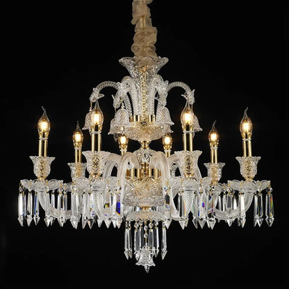 Lustre bougie minimaliste en cristal pour salon et chambre à coucher