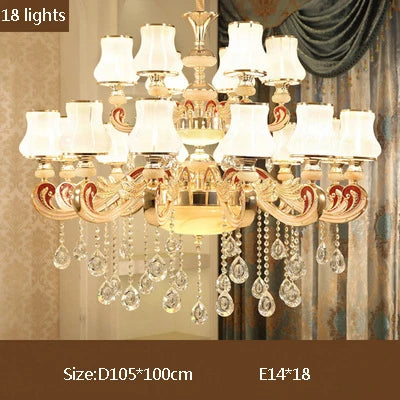Big Crystal Chandelier for Duplex Villa and Hotel Lobby Lighting