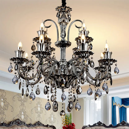 Modern Candle Crystal Chandelier Light for Living Room and Bedroom