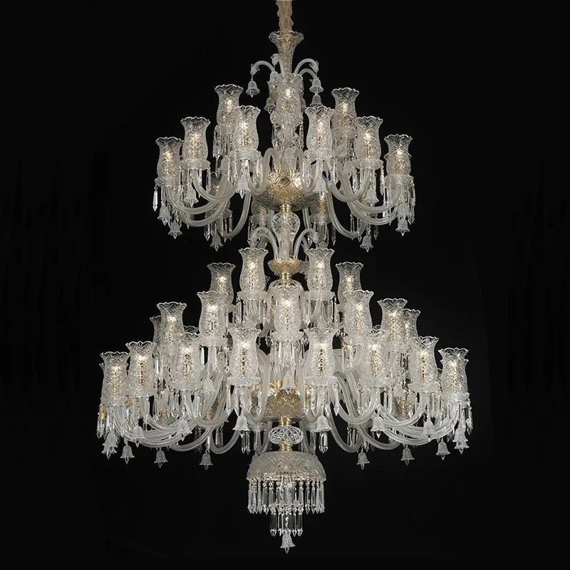 Lustre bougie minimaliste en cristal pour salon et chambre à coucher