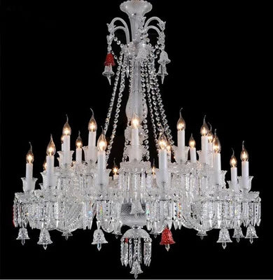 Lustre bougie cristal noir pour salon et restaurant