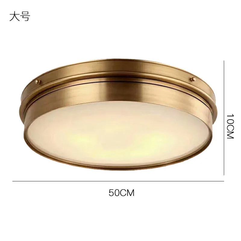 Geneviève Brass Glass Ceiling Light Modern Flush Mount