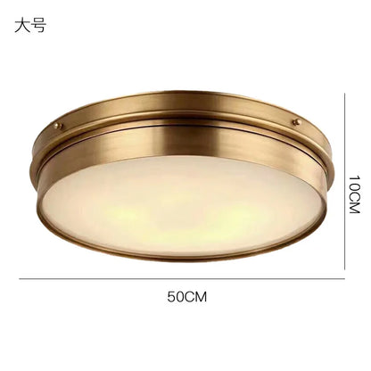 Geneviève Brass Glass Ceiling Light Modern Flush Mount