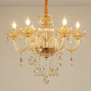 Lustre Chandelier en Cristal de Verre Moderne pour Salon et Hôtel
