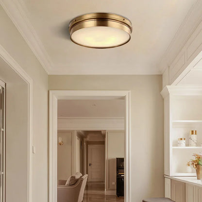 Geneviève Brass Glass Ceiling Light Modern Flush Mount
