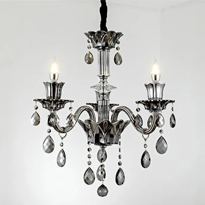 Modern Candle Crystal Chandelier Light for Living Room and Bedroom