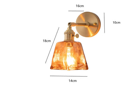 Applique murale Claire Amber en verre, style japonais moderne