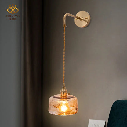 Applique murale Claire Amber en verre, style japonais moderne