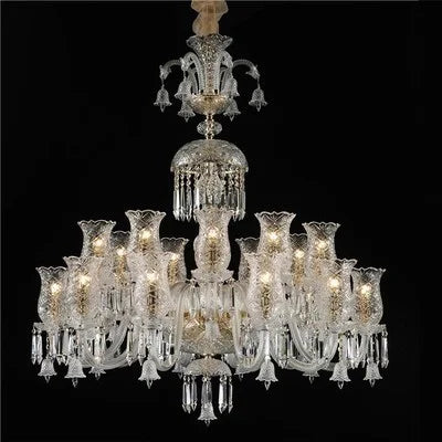 Lustre bougie minimaliste en cristal pour salon et chambre à coucher