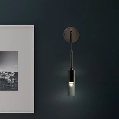 Clémence Smoky Glass Wall Lamp with Modern Pendant Style
