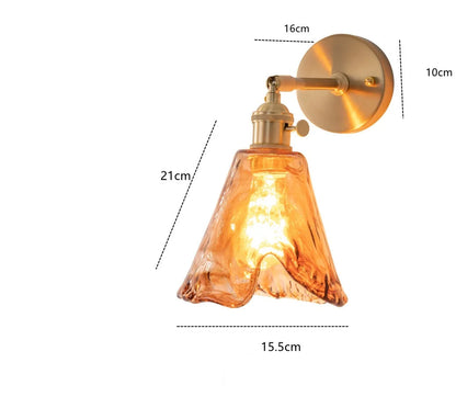 Applique murale Claire Amber en verre, style japonais moderne