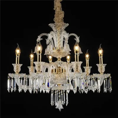 Lustre bougie minimaliste en cristal pour salon et chambre à coucher