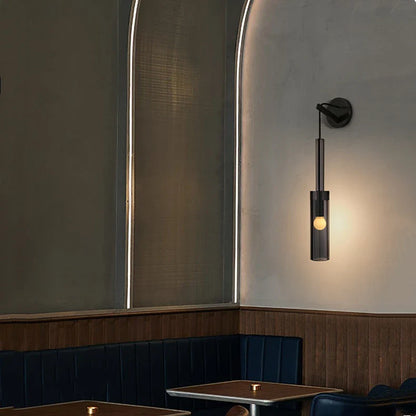 Clémence Smoky Glass Wall Lamp with Modern Pendant Style