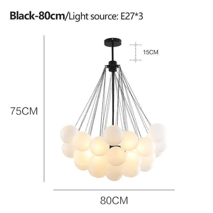 Inès Minimalist Frosted Globe Chandelier