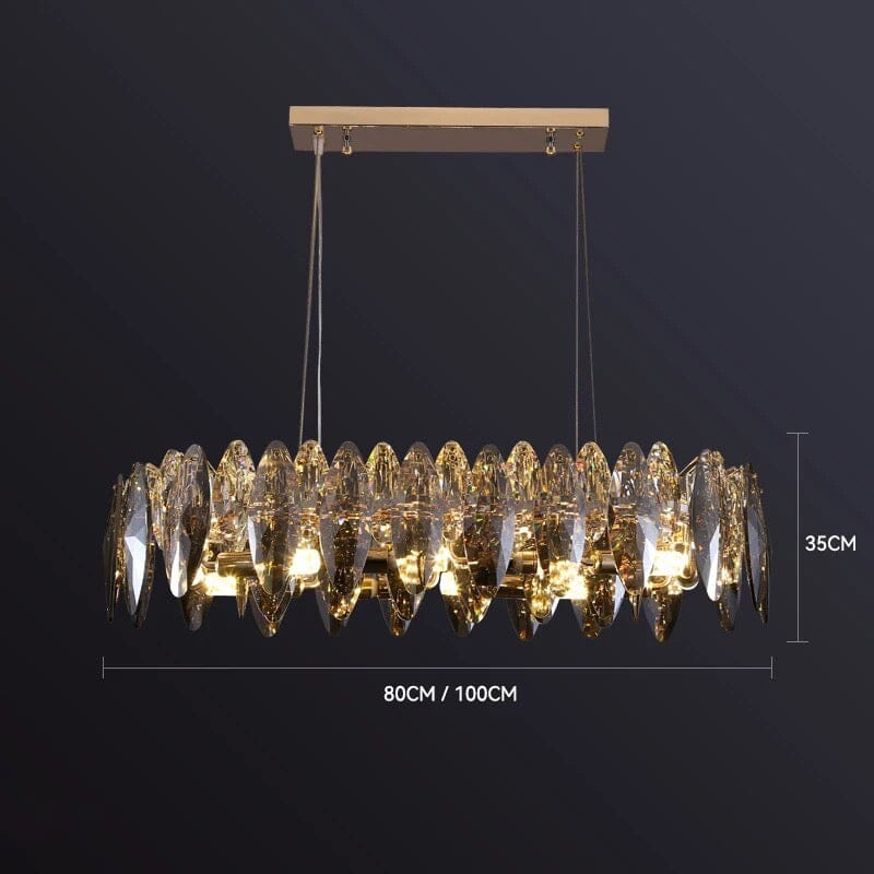 Lustre Elodie Crystal Leaf Nordic de luxe
