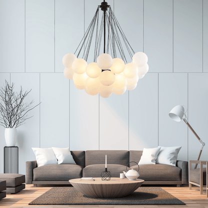 Inès Minimalist Frosted Globe Chandelier