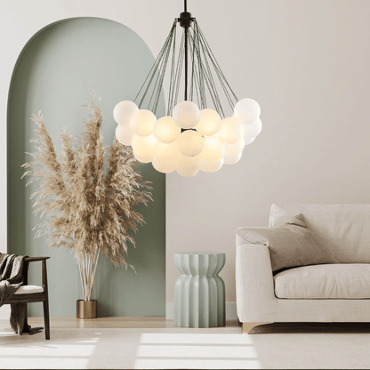 Inès Minimalist Frosted Globe Chandelier