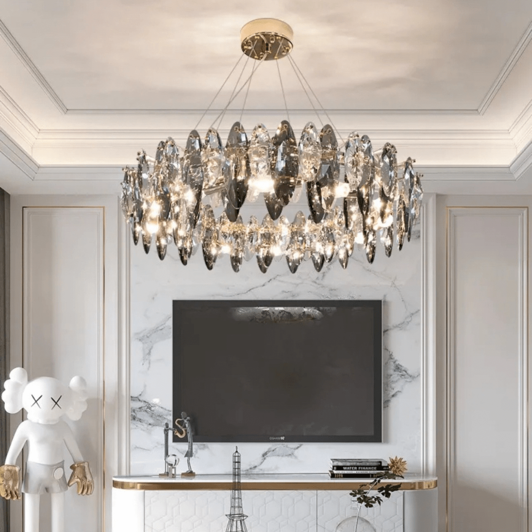 Lustre Elodie Crystal Leaf Nordic de luxe