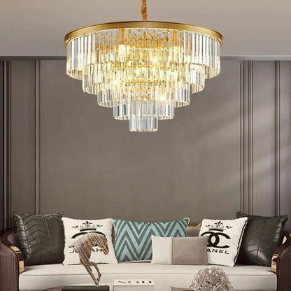 Gabrielle Modern Round Golden Crystal Chandelier