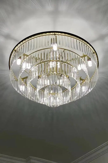 Gabrielle Modern Round Golden Crystal Chandelier