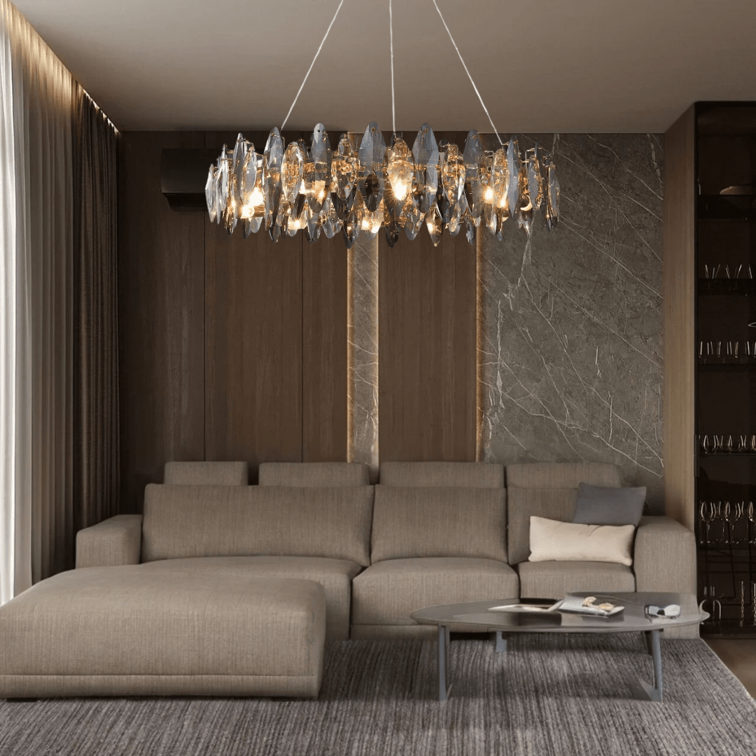 Lustre Elodie Crystal Leaf Nordic de luxe