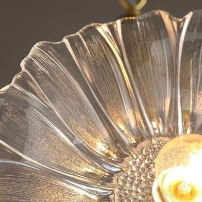 Lustre LED en laiton Amélie style fleuri