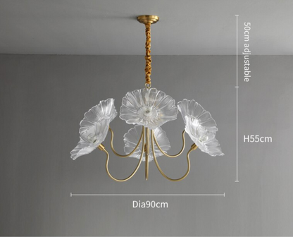 Lustre LED en laiton Amélie style fleuri