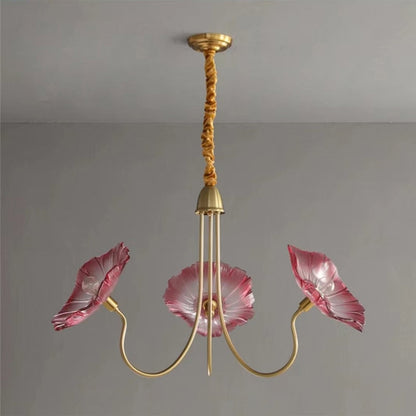 Lustre LED en laiton Amélie style fleuri