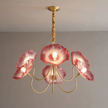 Lustre LED en laiton Amélie style fleuri