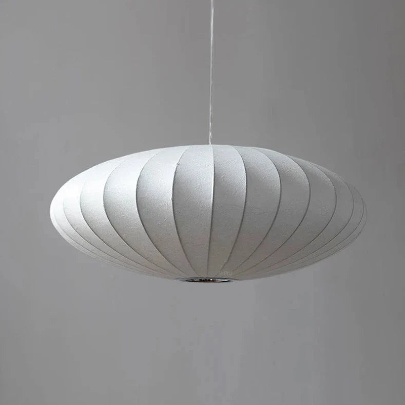 Suspension Sophie en soie japonaise, lampe de plafond en tissu blanc