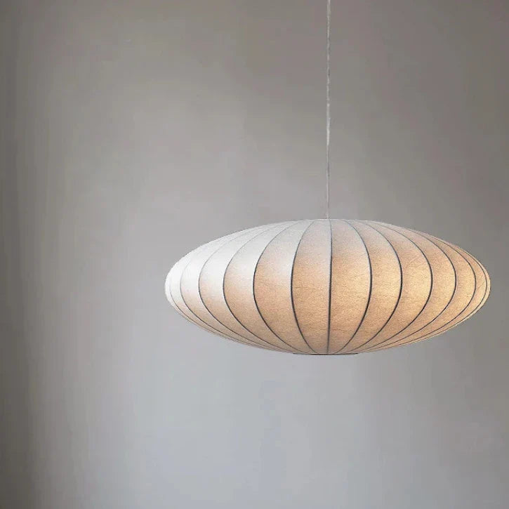 Suspension Sophie en soie japonaise, lampe de plafond en tissu blanc