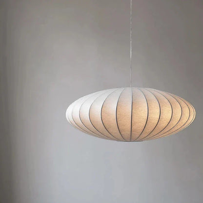 Suspension Sophie en soie japonaise, lampe de plafond en tissu blanc