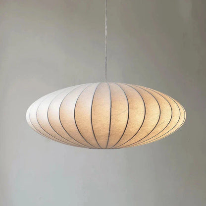 Suspension Sophie en soie japonaise, lampe de plafond en tissu blanc