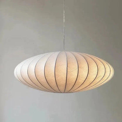 Suspension Sophie en soie japonaise, lampe de plafond en tissu blanc