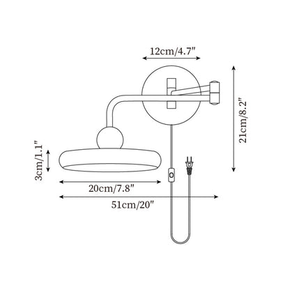 Karlin Adjustable Wall Lamp with Integrated LED and Swing Arm