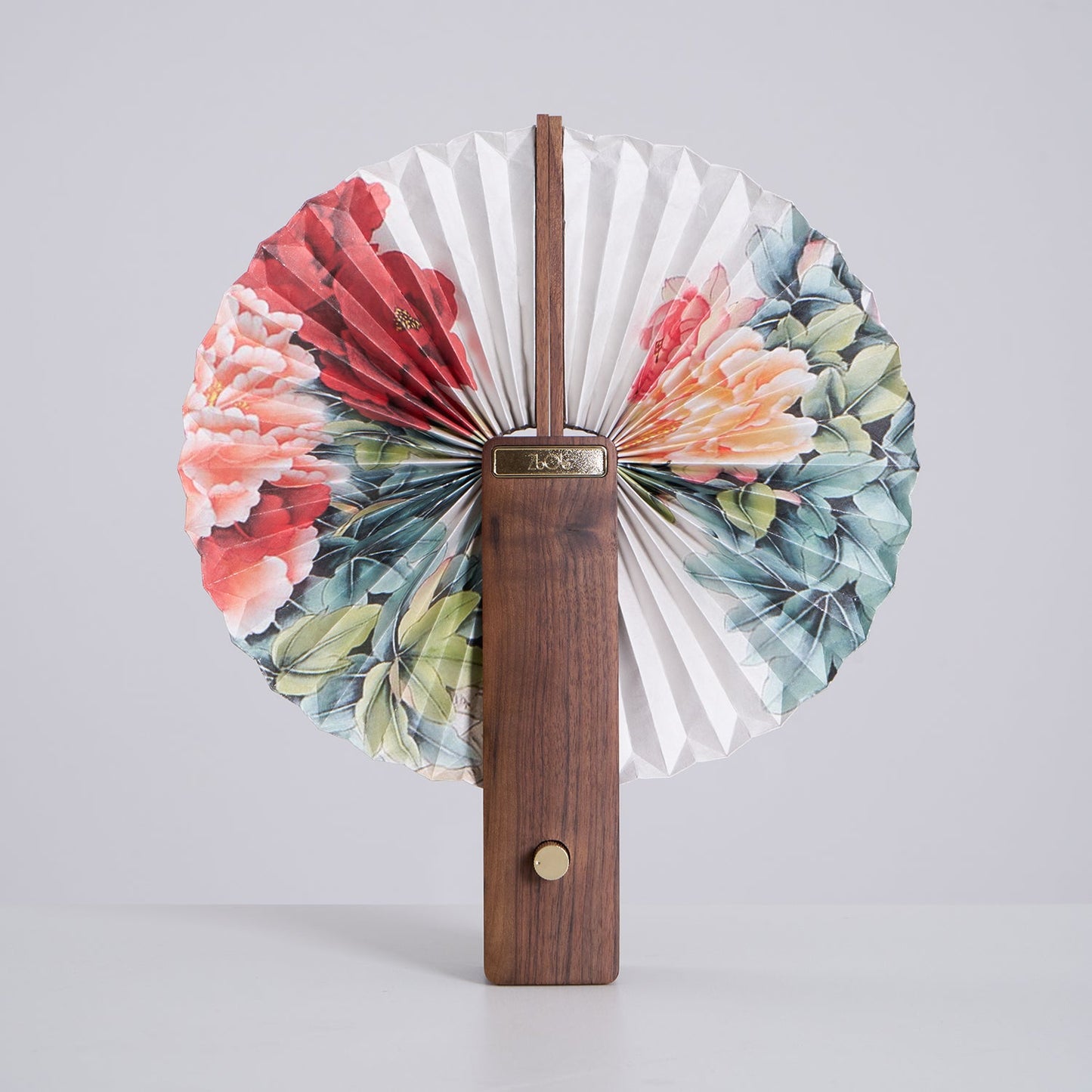 Lampe de table pliable Sophie en papier LED avec base en bois