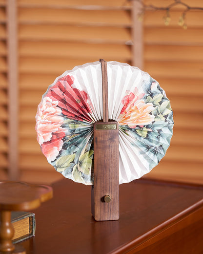 Lampe de table pliable Sophie en papier LED avec base en bois