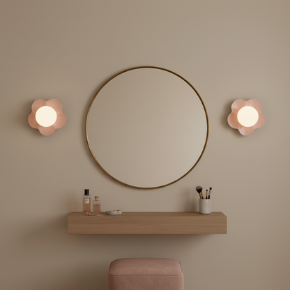 Amélie La Fleur Plug-In Wall Lamp – Whimsical Resin & Glass Decor Light