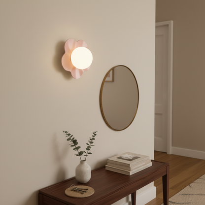 Amélie La Fleur Plug-In Wall Lamp – Whimsical Resin & Glass Decor Light