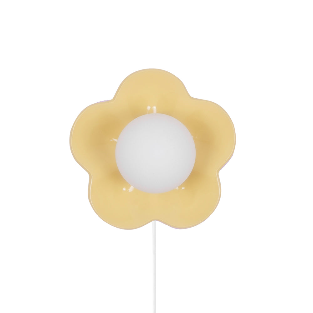 Amélie La Fleur Plug-In Wall Lamp – Whimsical Resin & Glass Decor Light