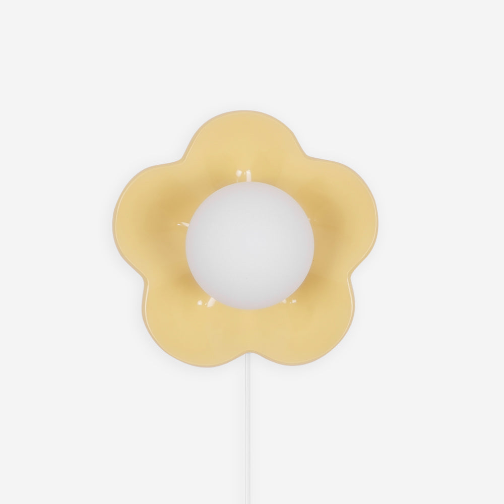 Amélie La Fleur Plug-In Wall Lamp – Whimsical Resin & Glass Decor Light