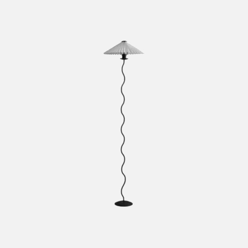 Sophie Lala Luxe Curve Table & Floor Lamp Pleated Textile Light