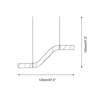 Isabelle Alabaster Chandelier, Sculptural Curved Design with Integrated LEDs